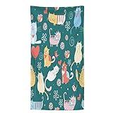 Boceoey Toalla de Playa Grandes Gato Toallas Playa de Microfibra, Toalla de Baño Antiarena Secado Rapido, Toallas Playa Ligeras para Piscina Gimnasio Sauna Viaje, 150x200 cm