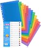 File Dividers A4, 12 Part Folder Dividers, 3 Pack Pre-Punched Leverl Arch Folder in Assorted Colours, Plastic Binder Dividers (Color tabs)