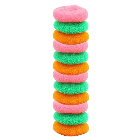 Suzec Dishwashing Sponge Antibacterial Plastic Dish Scrubber | Nylon Kitchen Cleaning Sponge Scrubber Washing Brush for Utensil (Multicolour) (Pack of 12)