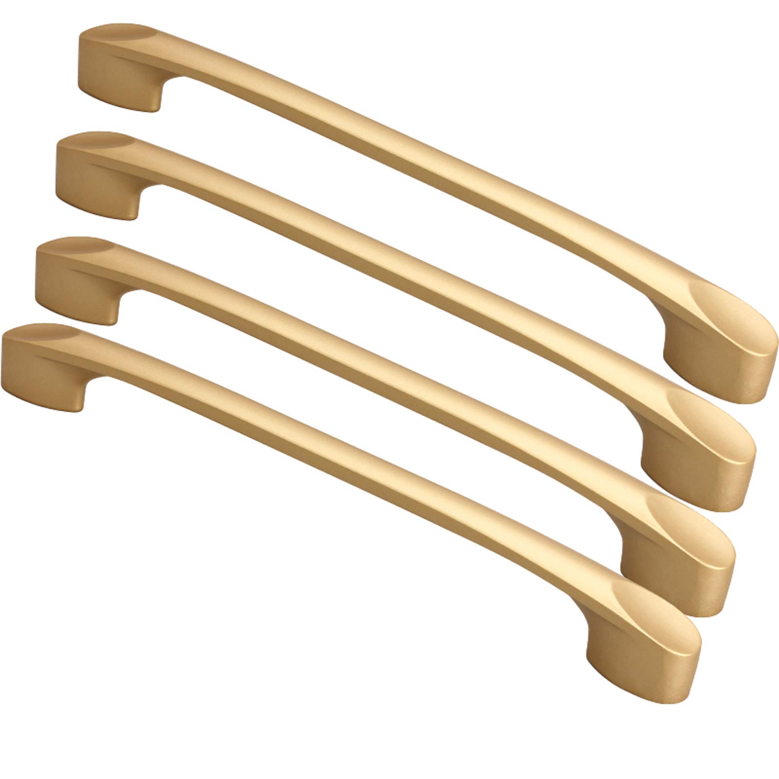 VOPLIVAT Kitchen Cupboard Handles, 4 Pieces Drawer Cabinet Wardrobe Door Handles Bow Pull Golden Multiple Sizes(Hole Distance 192mm)