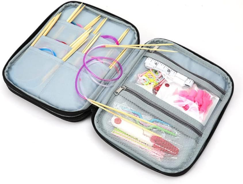 KAILIKETIY Multi-Function Crochet Needles 16 Sizes Storage Bag Knitting Tools Yarn Organizer Oxford Pouch