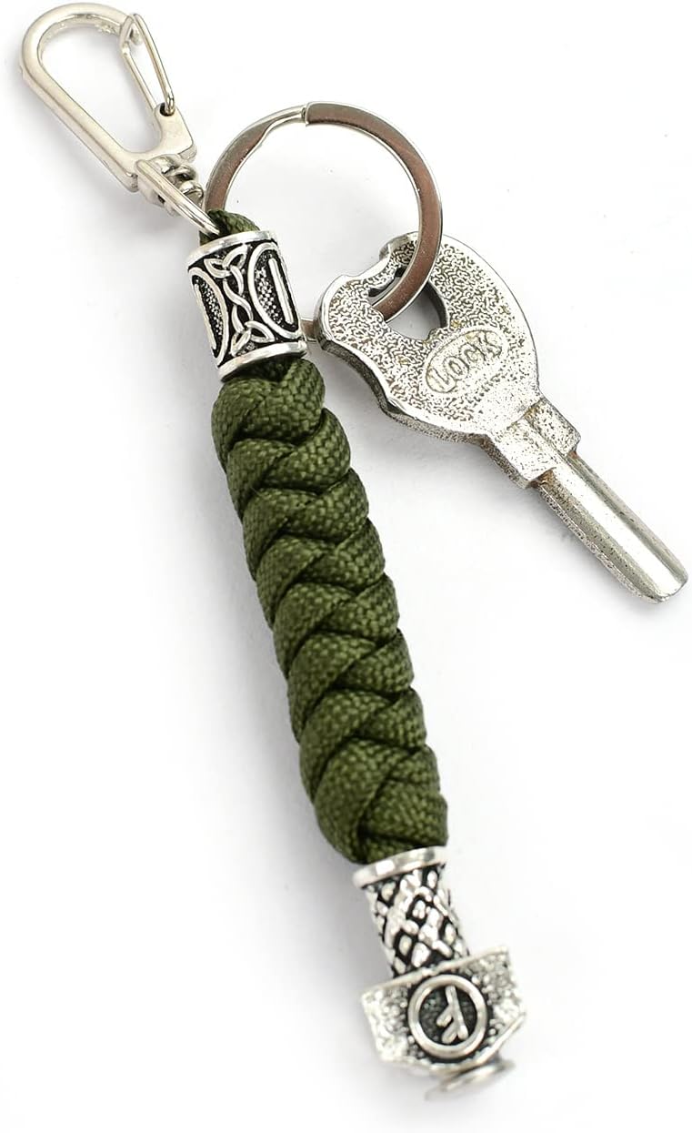 Viking Mens Paracord Lanyard Keychains-Handmade Keyring