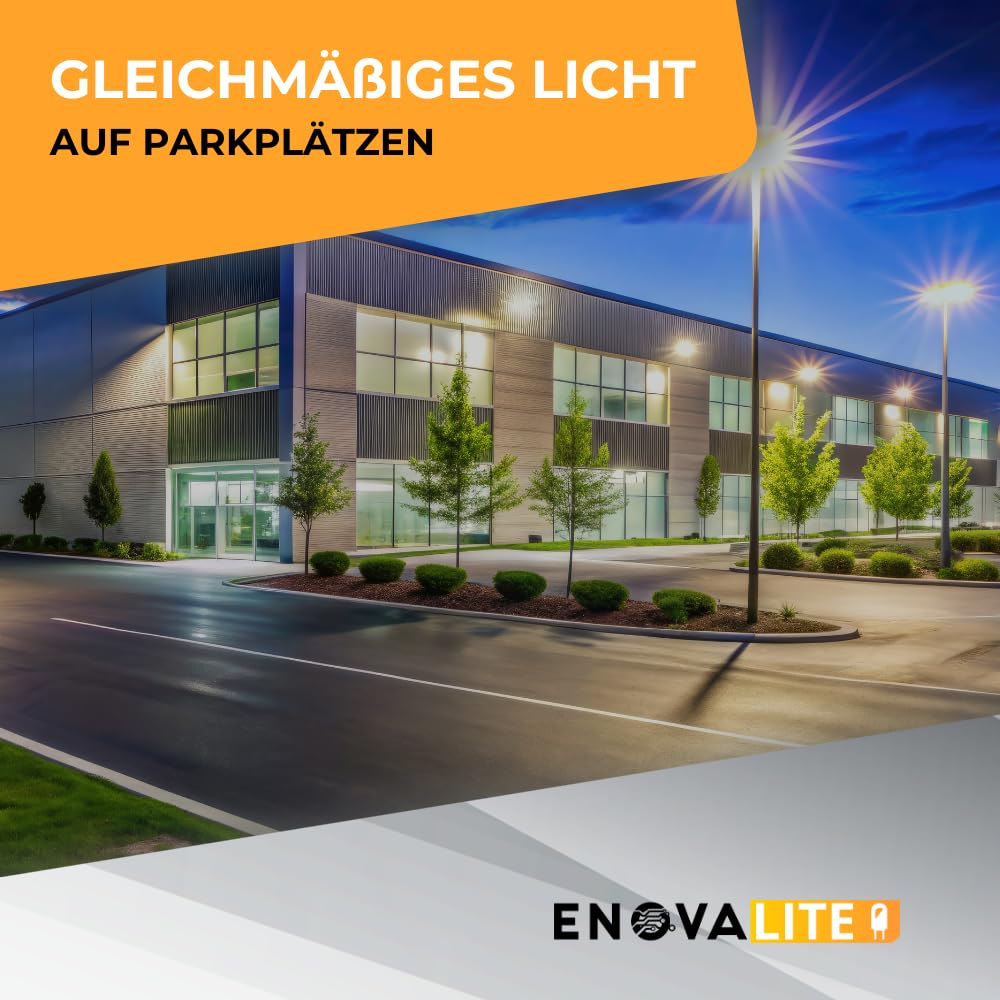 LED 5 Stück Straßenlaterne 50W, 7000 Lumen 5000K neutralweiß, IP65 Außenleuchte Mastleuchte, geprüfte Straßenlampe aussen für Hof Einfahrt Parkplatz Wege, Außenbeleuchtung