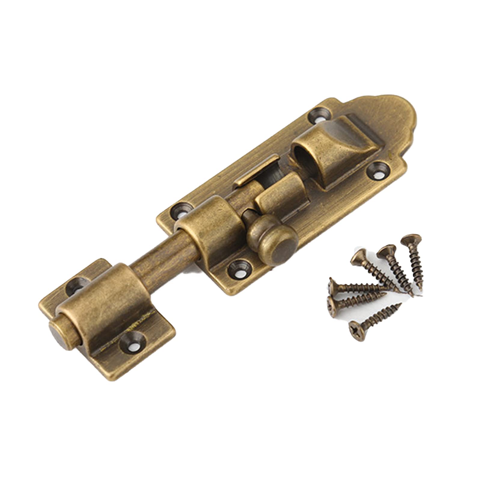YDHSIKK Door Lock Bolt, Door Cylindrical Sliding Barrel Bolt Latch 10.5x2x4.5cm Antique Copper Mounting Screws(Antique Copper,4.5cm)