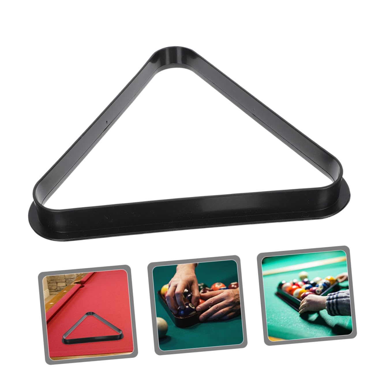 TOYANDONA Triangolo per Biliardo Robusto in Plastica Nero per Organizzare Palline da Pool e Biliardo, per Sala Giochi e Centro Comunitario