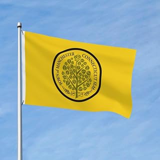 Double-Sided Flag Of Manchester, Connecticut Flag 3x5 Ft Durable Outdoor Flags Yard Farmhouse Polyester Home Decorative Banner
