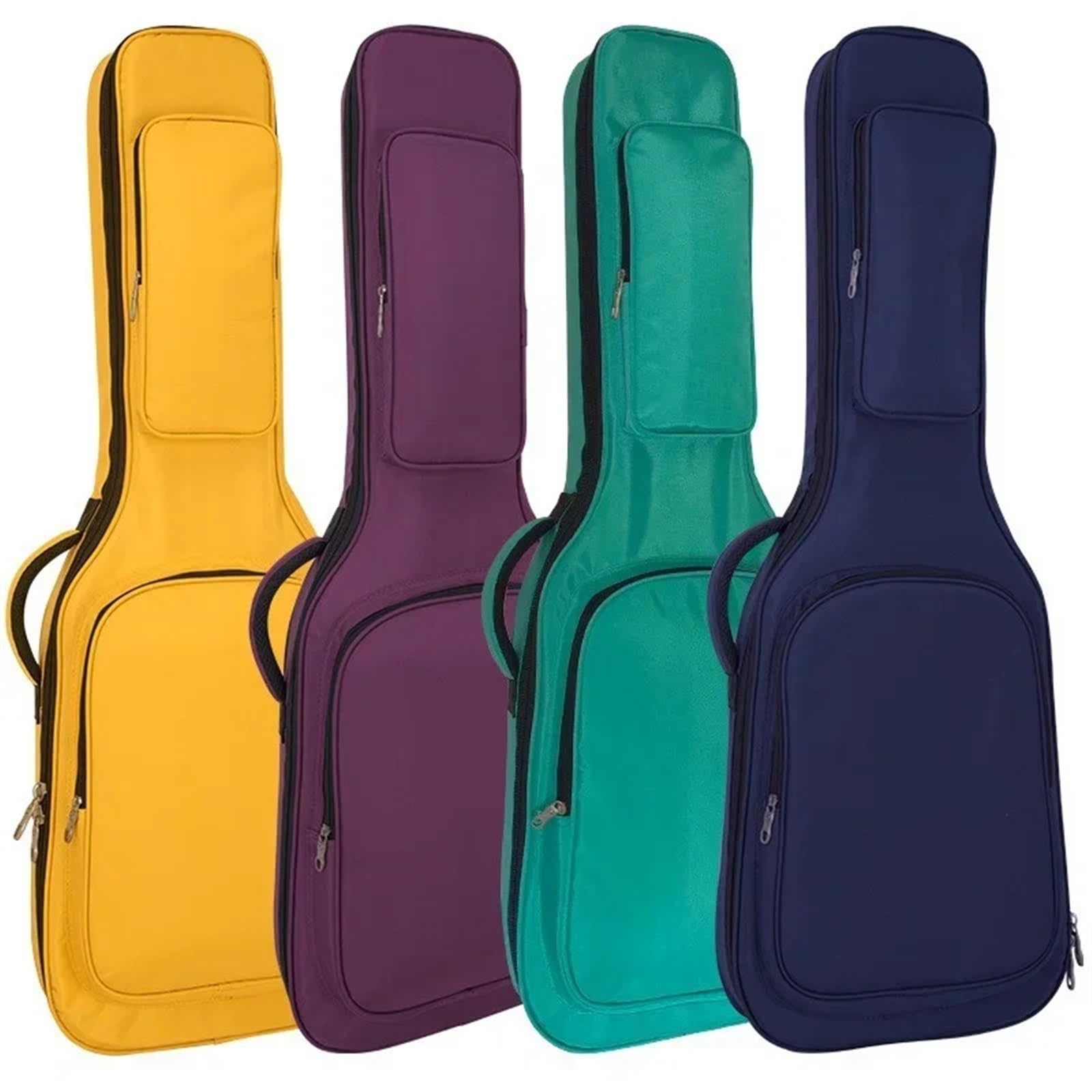 Funda para Guitarra Bolsa for Guitarra eléctrica, Impermeable, Oxford Bass Box, Mochila portátil, Acolchada de Tela, sólida(Yellow)