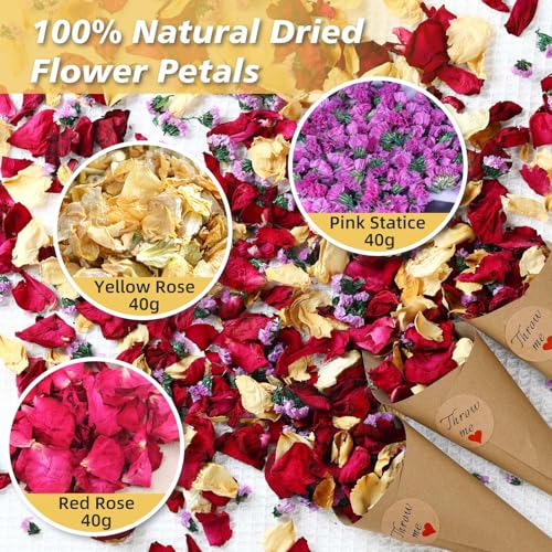 Pétalos de rosa secos reales 20 tazas para decoración miniatura 2