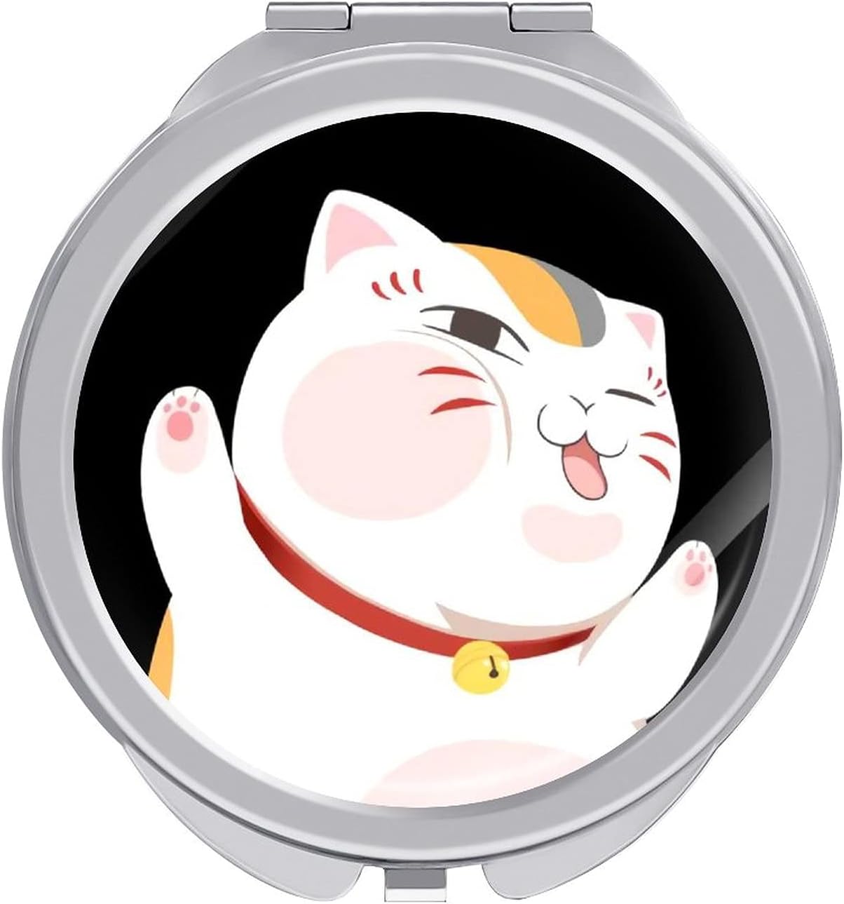夏目友人帳 ニャンコ先生 化粧鏡 化粧ミラー 風呂鏡 シャワーミラー メイクミラー 携帯ミラー 浴室鏡 丸型 女優ミラー 便利 女の子 持ち運び 旅行 通勤 通学 可愛い おしゃれ 人気 キャラクター Evarun Is