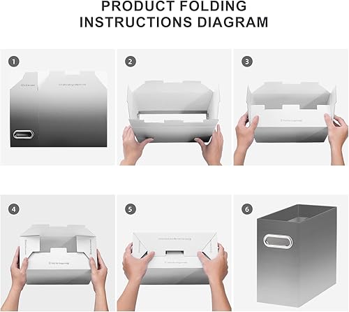 Vista 65 de Oterri - Organizador de archivos, caja de almacenamiento pequeña, organizador de cartón, caja plegable para colgar carpetas, tamaño carta