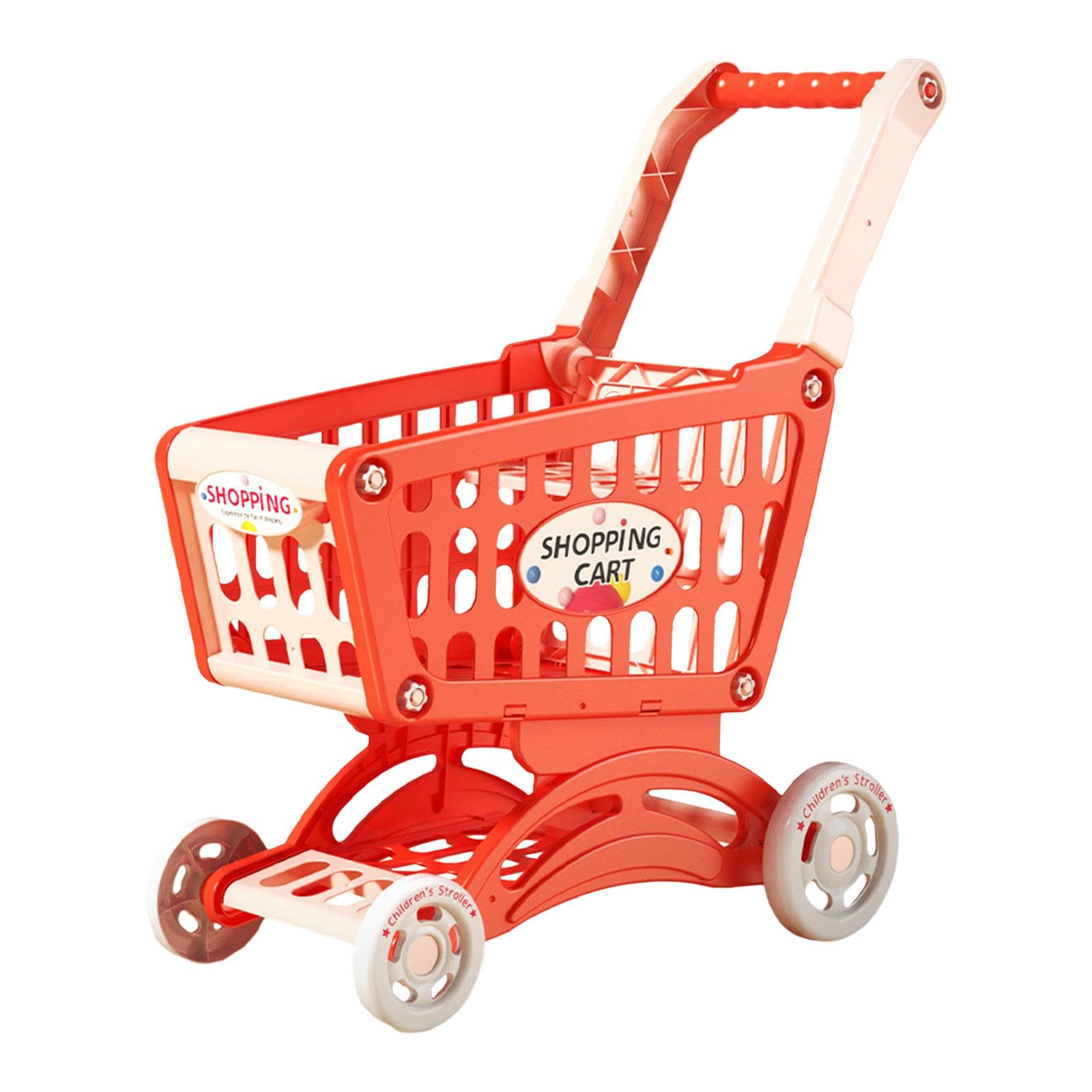 Carrito de Compras para Niños, Carrito de Juguetes, Regalos de Valentín para Niños, Juguetes de rol, Rojo, Rojo