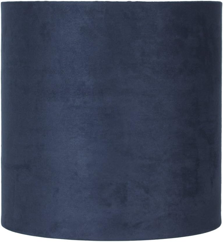 Urbanest Suede Classic Drum Lampshade, 8-inch by 8-inch by 7-inch, Navy Blue, Spider-fitter