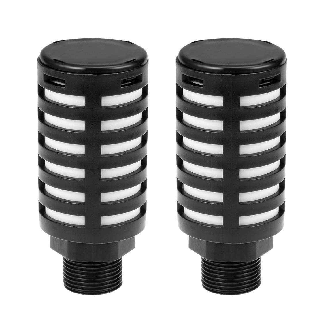 uxcell Plastic Pneumatic Muffler Exhaust Air Line Silencer 3/4 PT Black