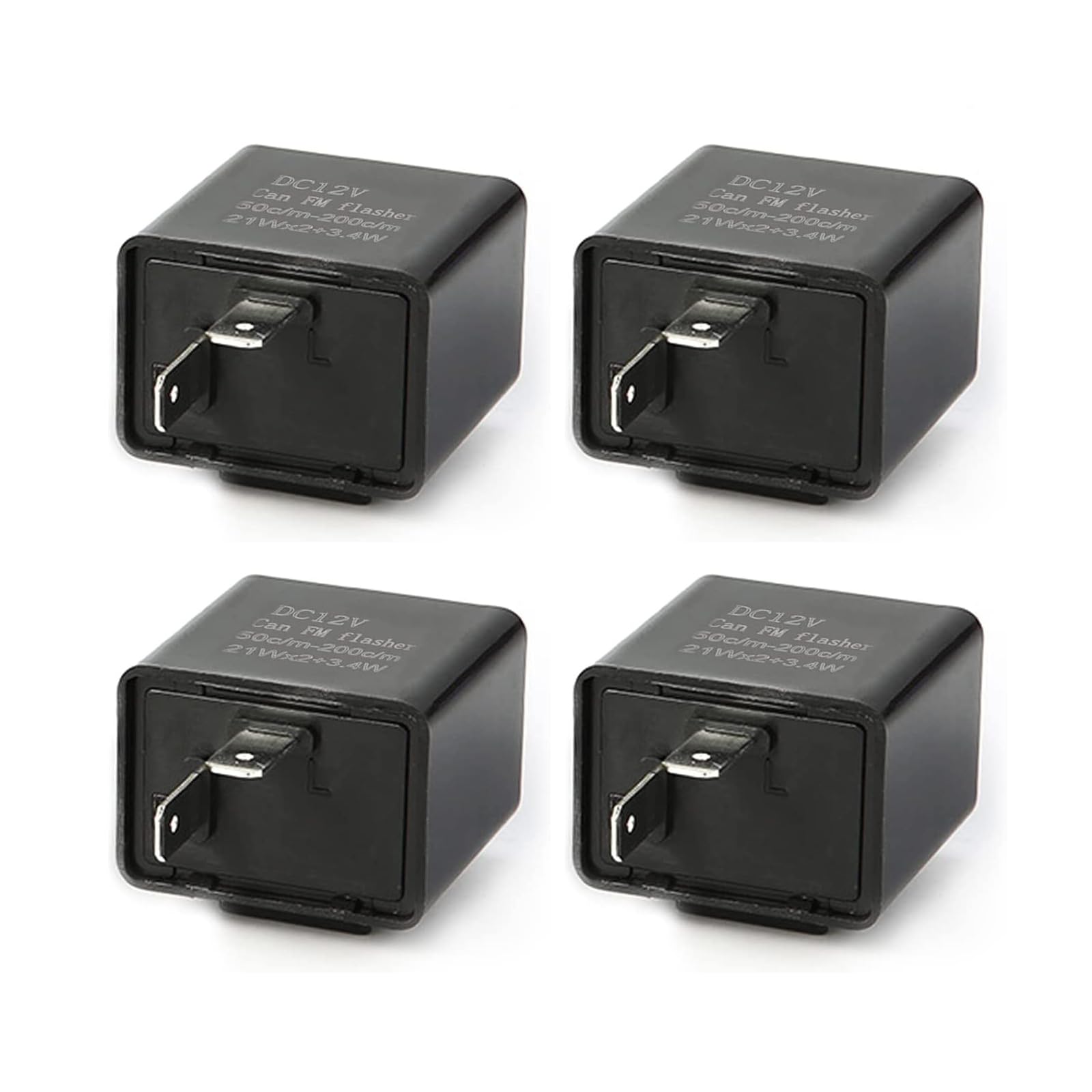 ZKFAR 4 PCS Adjustable LED Electronic Flasher Relay, 2 Pin, Automatic, Black