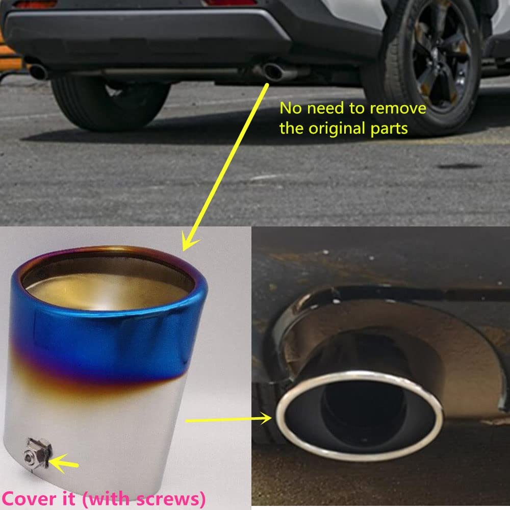 Tubi di scarico auto Auto Silenziatore Esterno Back End Tubo Dedicare Per Toyota Per RAV4 2019 2020 2021 2022 Punta Di Scarico Coda Uscita Vent