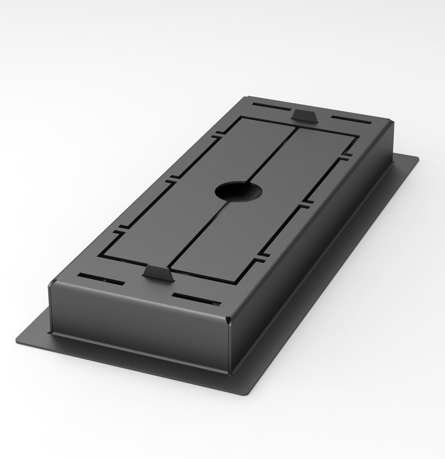 4x10 Black Heavy-Duty Metal Floor Register Vent Cover