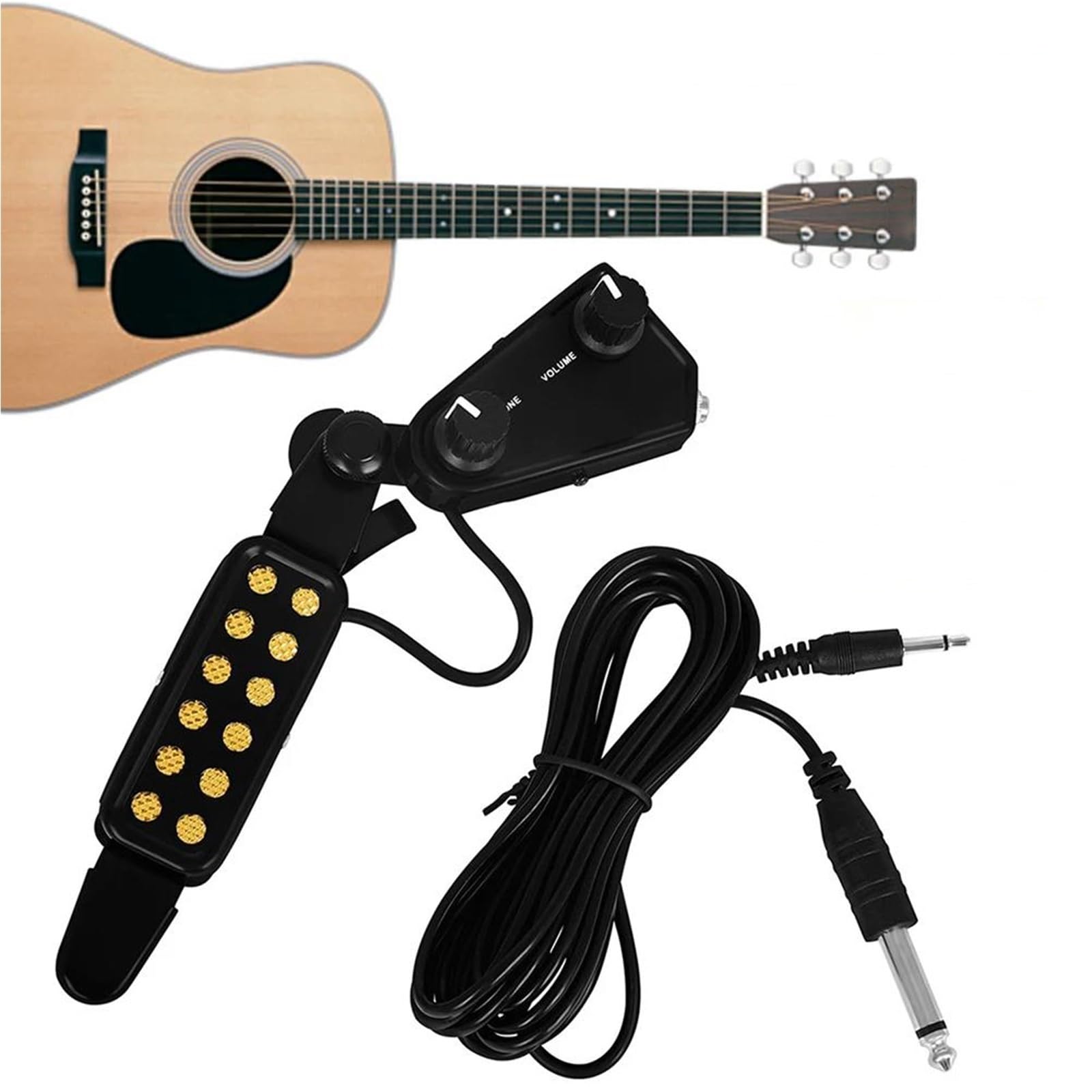 Pickup Per Chitarra Acustica Pickup Per Chitarra Acustica A 12 Fori Sensore Amplificatore Volume Regolabile Accessori Professionali