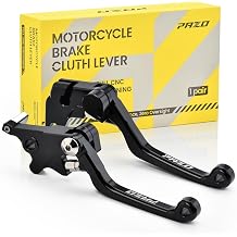 PAZO Dirt Bike Clutch Brake Levers Pivot Adjustable Replacement for Kawasaki KX100 1995 KLX400R 03 KLX650 96 KLX125, Gloss Black Motocross with 3 Color Pins