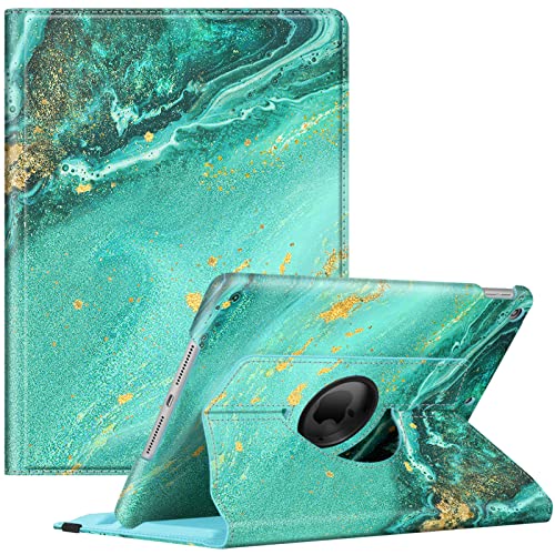 Image of Fintie Rotating Case for iPad 9th Generation (2021) / 8th Generation (2020) / 7th Gen (2019) 10.2 Inch - 360 Degree Rotating Stand Cover with Pencil Holder, Auto Wake Sleep, Aqua Wave