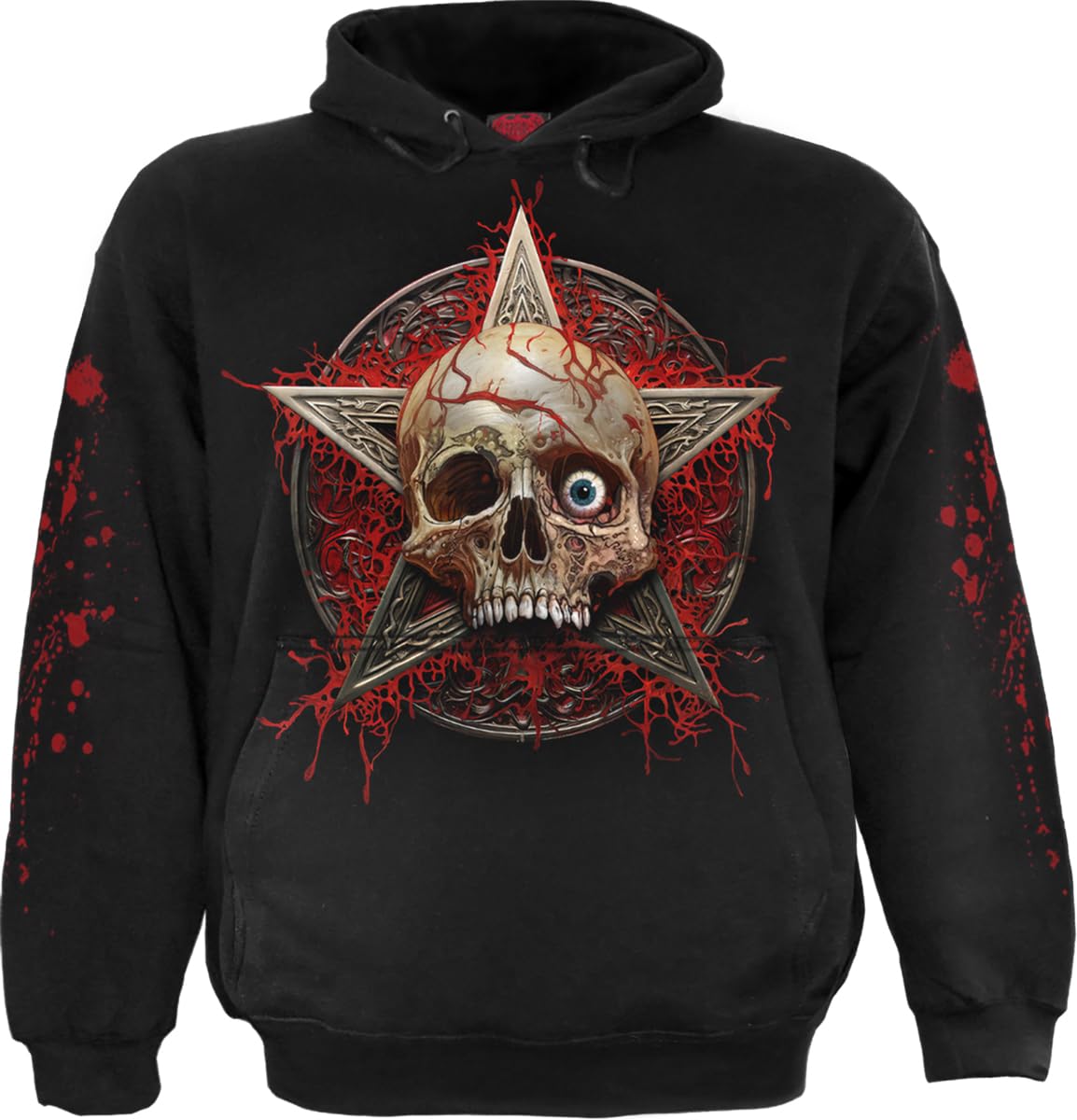 Spiral Creeping Curse - Hoodie Uomo Felpa con Cappuccio Nero 100% Cotone Regular
