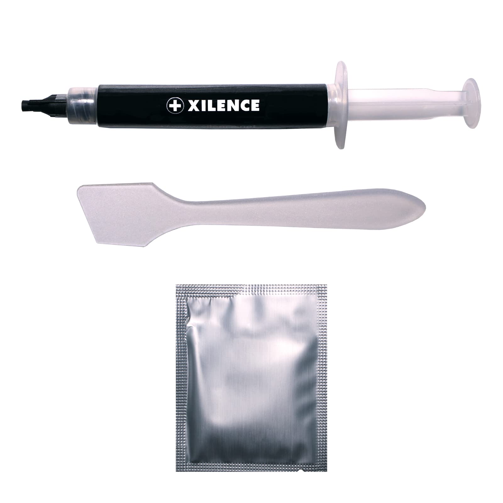 Xilence XPTP High Performance pasta termoprzewodząca, szpatułka do nakładania, ściereczka do czyszczenia, 1,5 g, szara