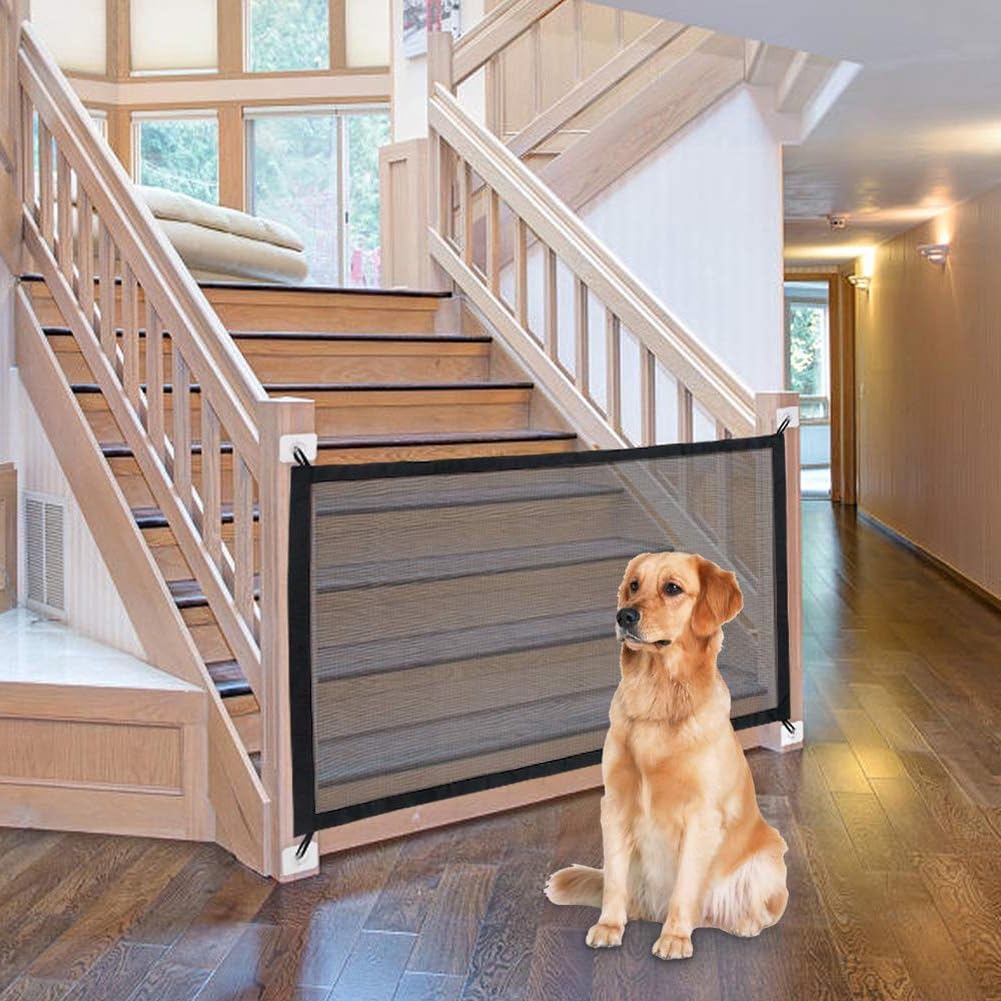 Pet Gate For Stairs Fabric Stair Barrier Free Standing The Stair
