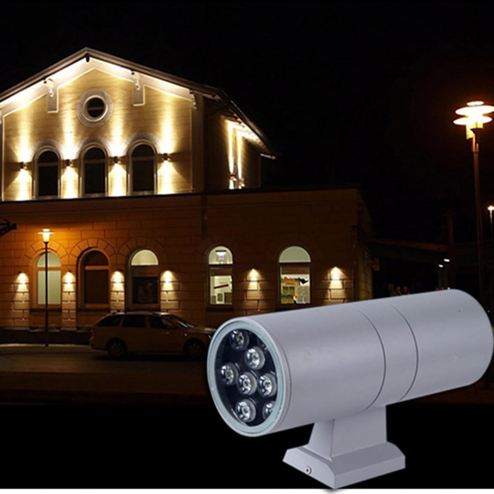 Foco LED De Haz Estrecho, Luz De Paisaje De Largo Alcance CA 111-240 V, IP65 Impermeable, Luces Enterrada Para Exteriores, Distancia De Irradiación De 100 M(Red,12W)