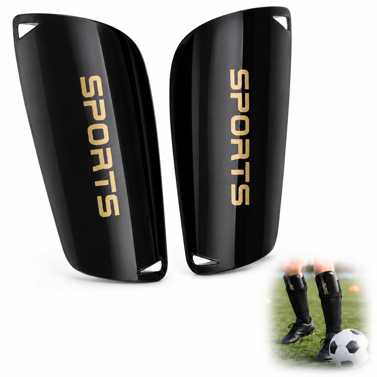 1 Pair Kids Shin Pads - Youth Football Shin Guards - Plastic Protective Shin Pad Sleeves for Boys Girls - Impact-Resistant Design - Sports Training Protection