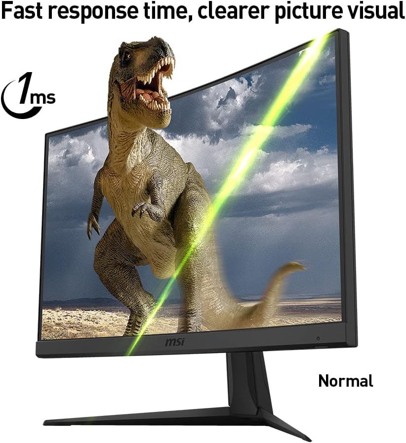 MSI Optix G24C6 Curved Gaming Monitor - 23.6 Inch, 16:9 Full HD (1920 x 1080), VA, 144 Hz, 1 ms, 1500R, FreeSync Premium, DisplayPort, HDMI, Anti-Flicker, Less Blue light, Frameless, Black MSI Optix G24C6 Curved Gaming Monitor - 23.6 Inch, 16:9 Full HD (1920 x 1080), VA, 144 Hz, 1 ms, 1500R, FreeSync Premium, DisplayPort, HDMI, Anti-Flicker, Less Blue light, Frameless, Black