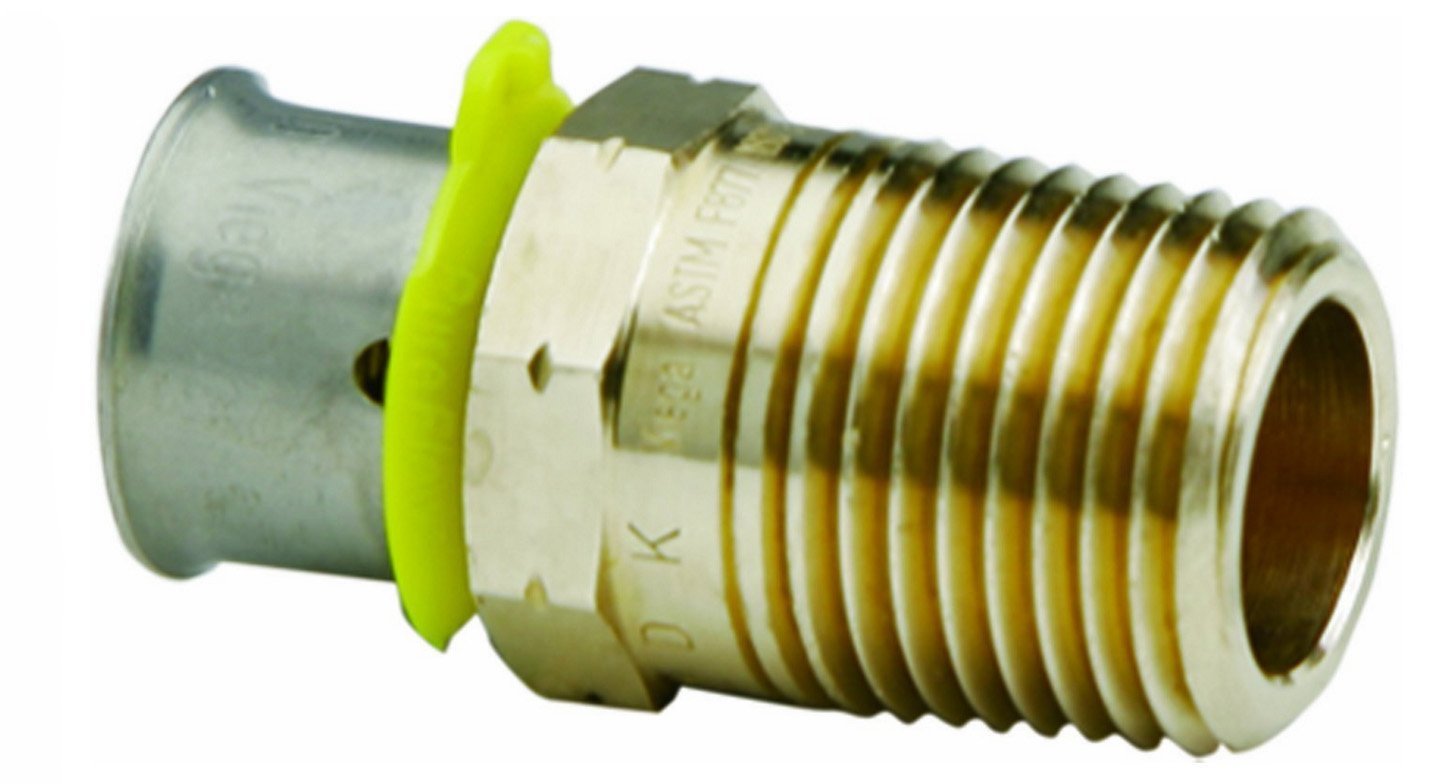 VIEGA Pureflow Bronze Pex - Adaptador de prensa con macho de 1" x 3/4" de presión x macho NPT, 80556