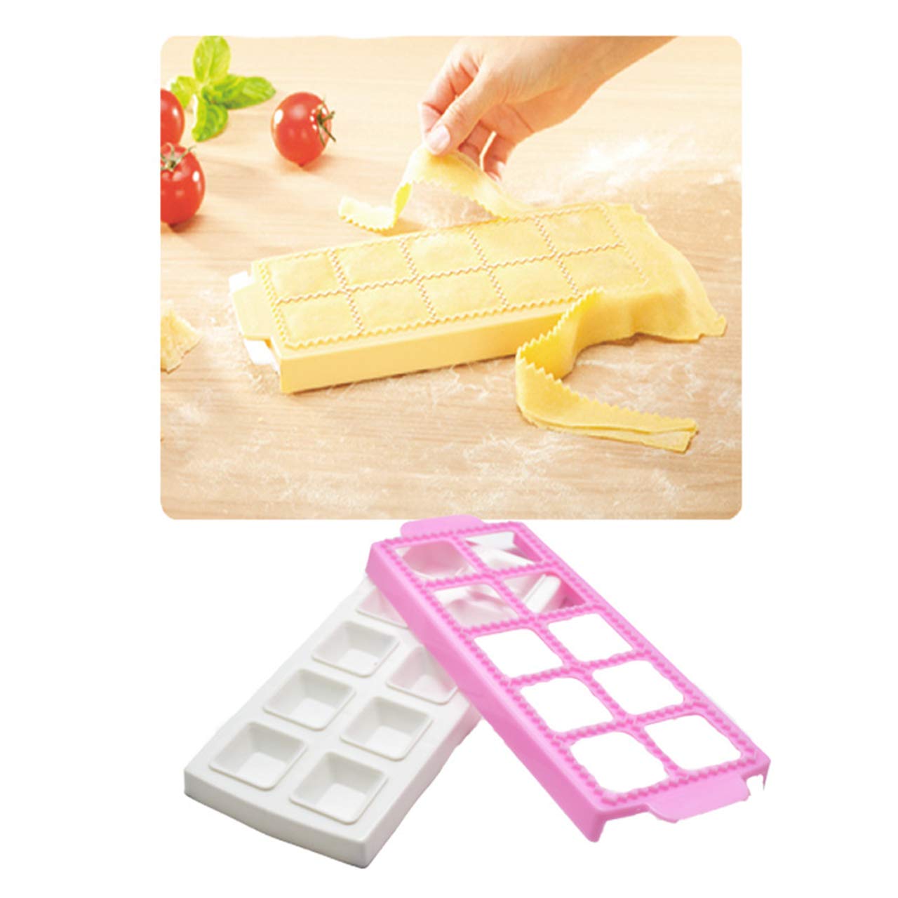 Ravioli Maker Mold, FantasyDay 1 Pack Silicone Pierogi/Dumpling Maker Set, Empanada Press Mould - Kitchen Pastry Tools for Ravioli Meat Press Maker, Pelmeni Dumplings