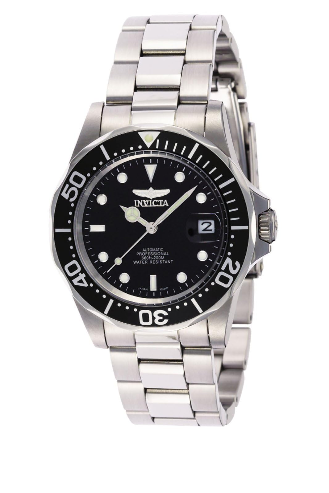 Orologio Invicta Pro Diver Uomo 40 Mm, Movimento Al Quarzo, Cassa Acciaio, Quadrante Nero, 20 Bar, Garanzia 2 Anni