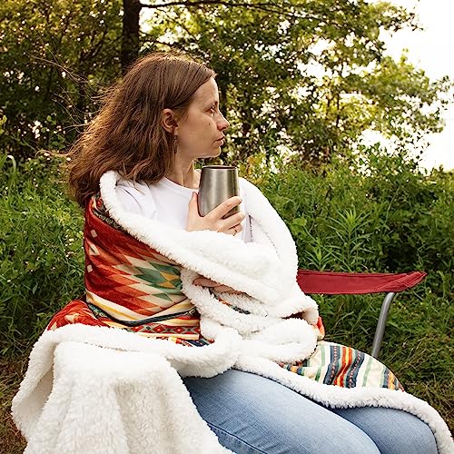 Image of Paseo Road Indigo Hill by HiEnd Accents Del Sol 54x68 Sherpa Throw Blanket