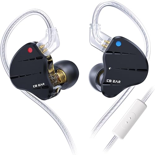 Miniatura 10 de H HIFIHEAR KBEAR Lark 1BA+1DD - Monitor de oído con graves de alta fidelidad, auriculares con cable IEM, auriculares estéreo de alta fidelidad con