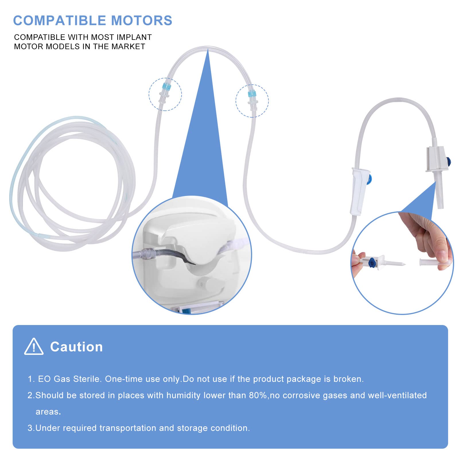 Ensemble de tubes d'irrigation jetables dentaires pour moteur d'implant EMS