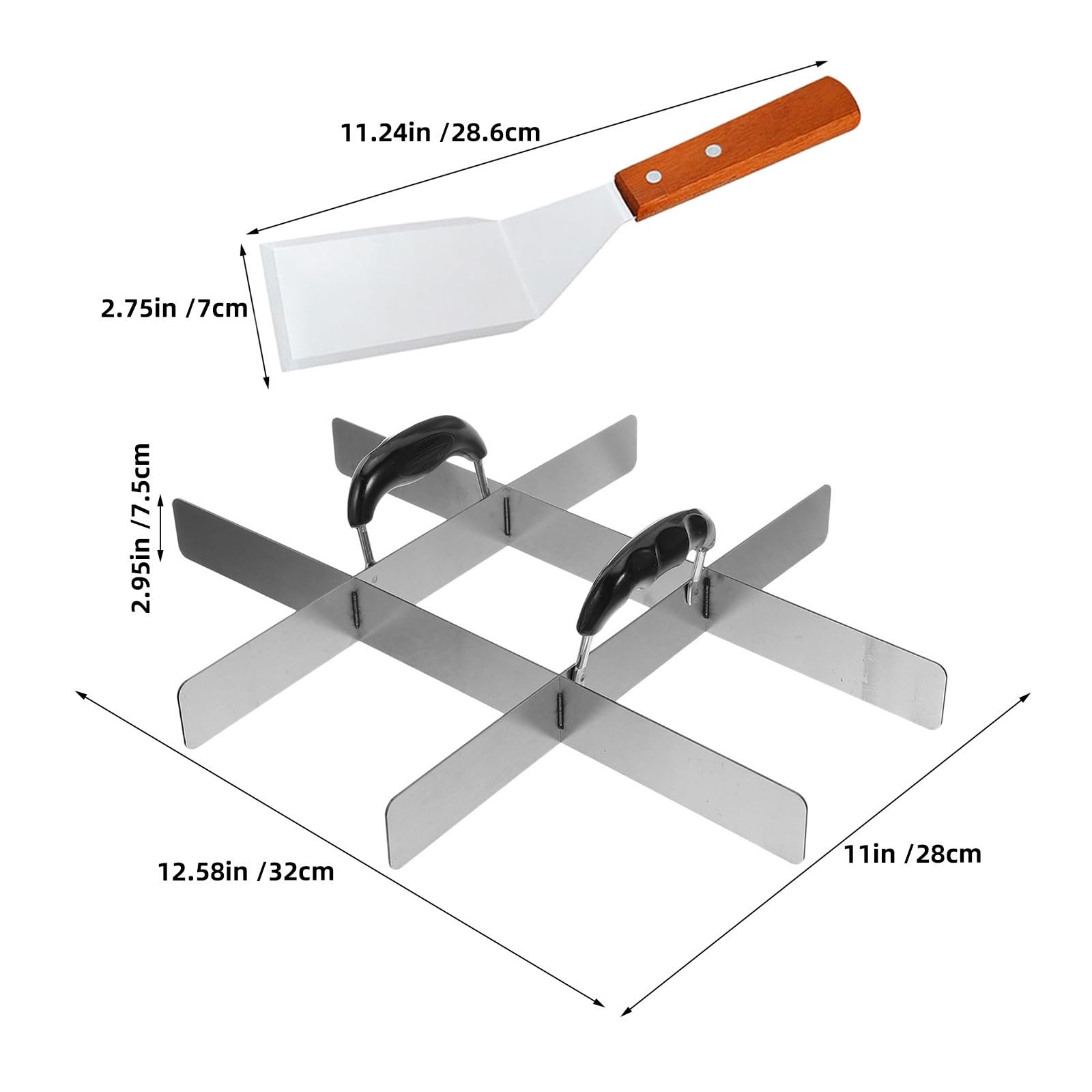 Separador de Pasteles de Acero Inoxidable, 9 Compartimentos, para Porciones