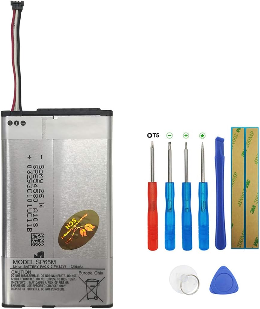 SP65M Replacement Battery Compatible with Sony PlayStation Vita, PS Vita PCH-1006, PCH-1004, PCH-1104 2210mAh + tools