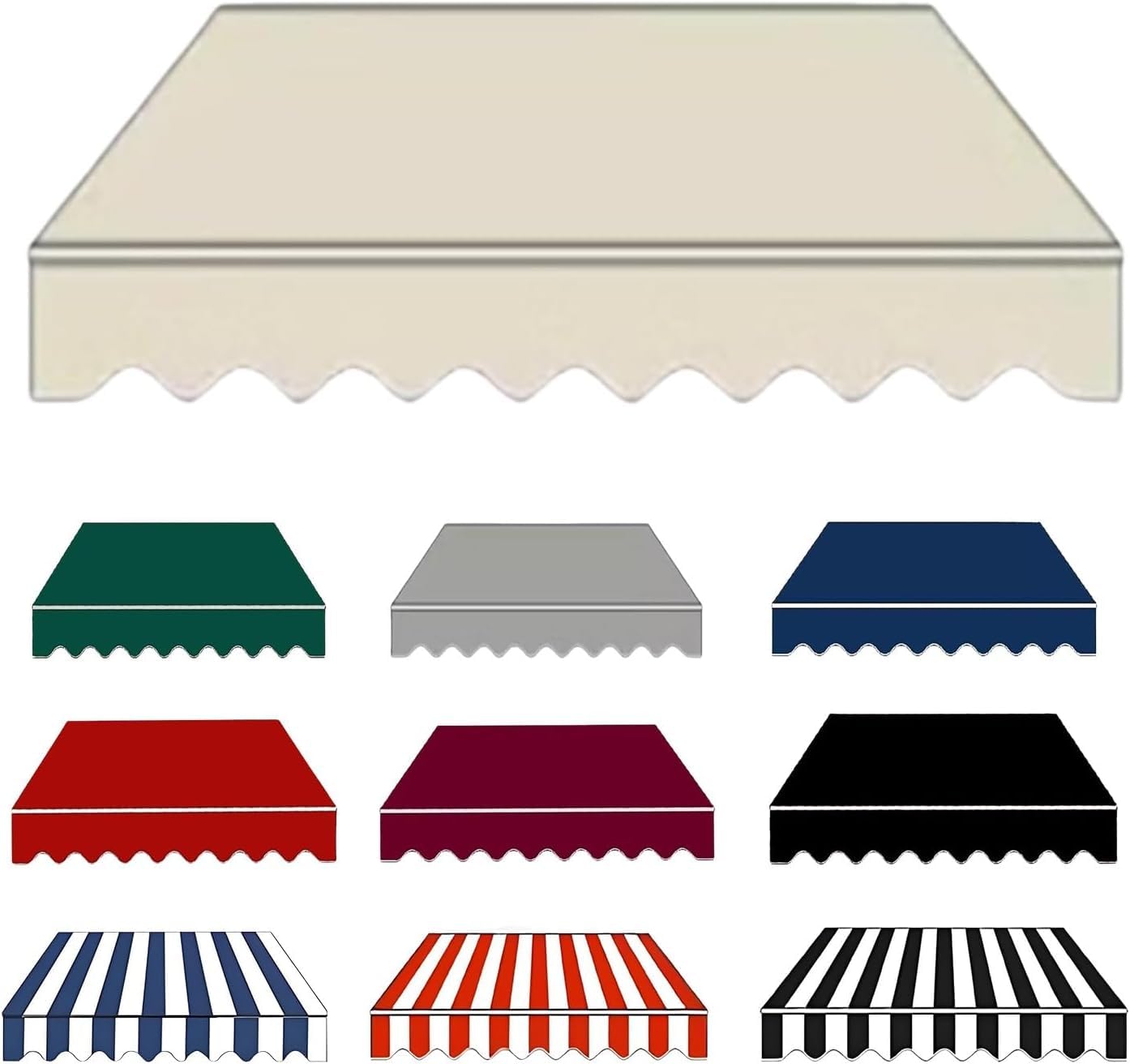 Toile de rechange pour auvent de terrasse imperméable 7 x 3 m