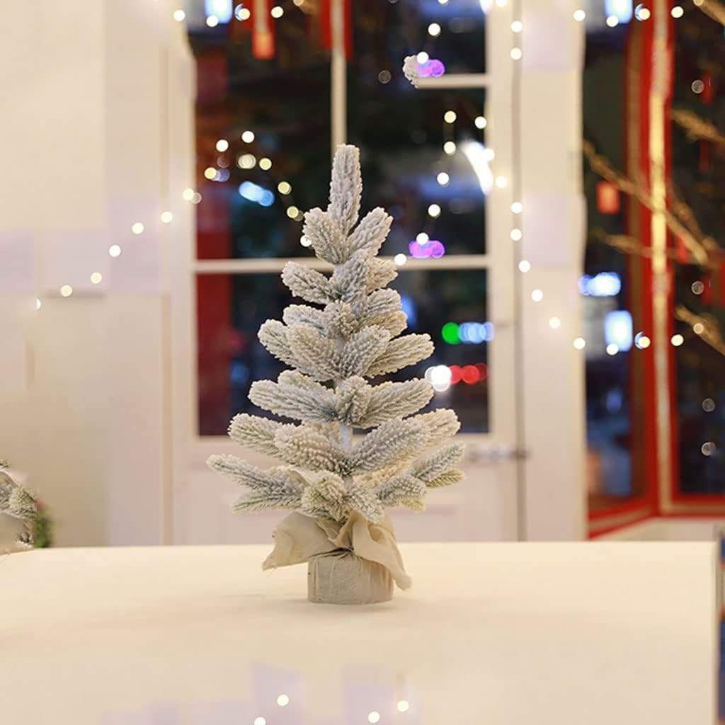 ZUMAHA Mini Albero di Natale da Tavolo, Albero Artificiale Floccato in PE, Set Fai-da-Te per Albero da Tavolo per Decorazioni da Tavolo per Feste di Natale
