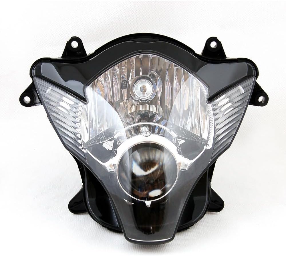 Artudatech Headlight Casing Clear Lens Black Chrome Housing for Suzuki GSXR600 for Suzuki GSXR750 2006-2007 K6 Bulbs Not Included
