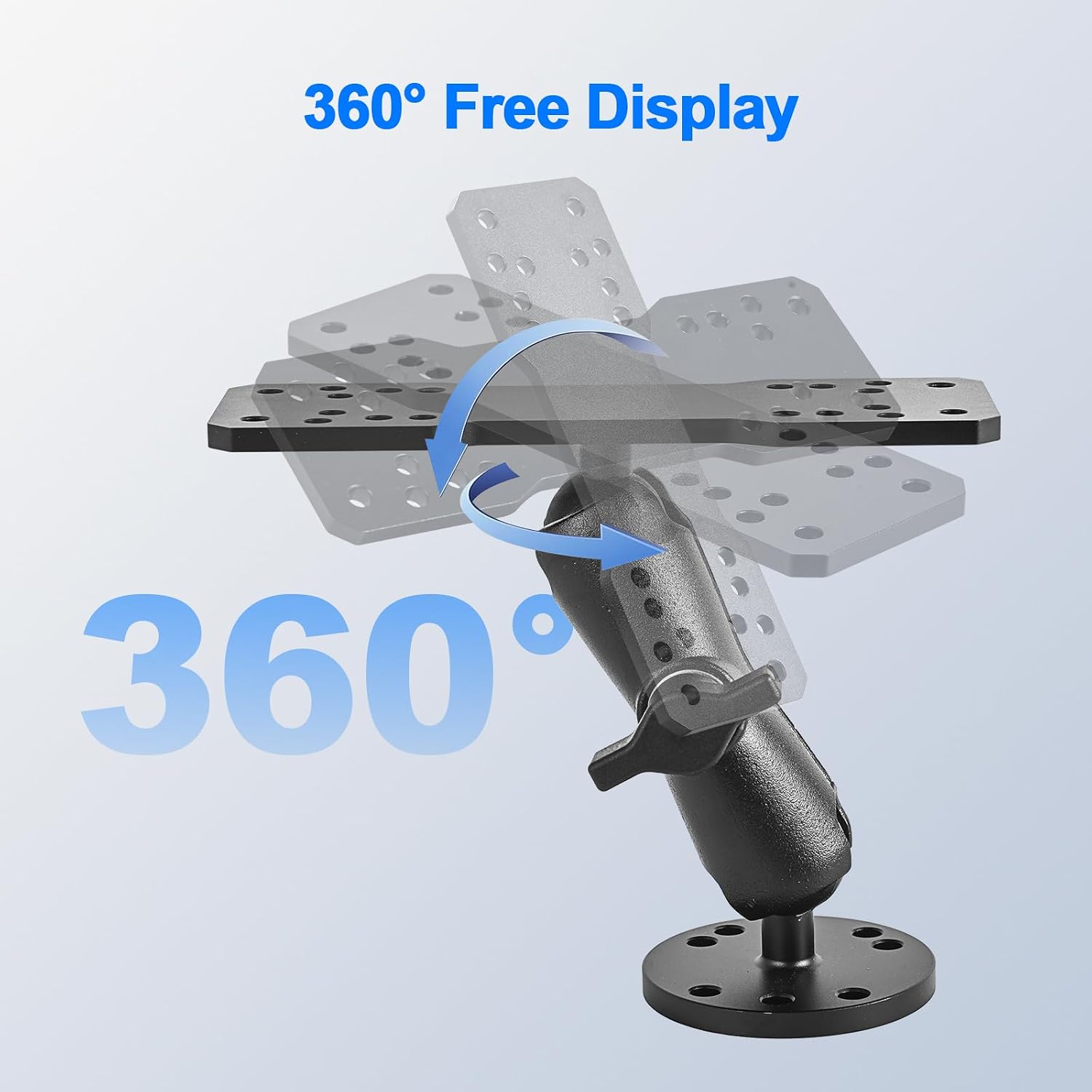 Universal Fish Finder Mount – Adjustable Aluminum Alloy Bracket with 360° Rotation, Easy 3-Minute Installation, Compatible with Most Fish Finders (9 cm Arm)