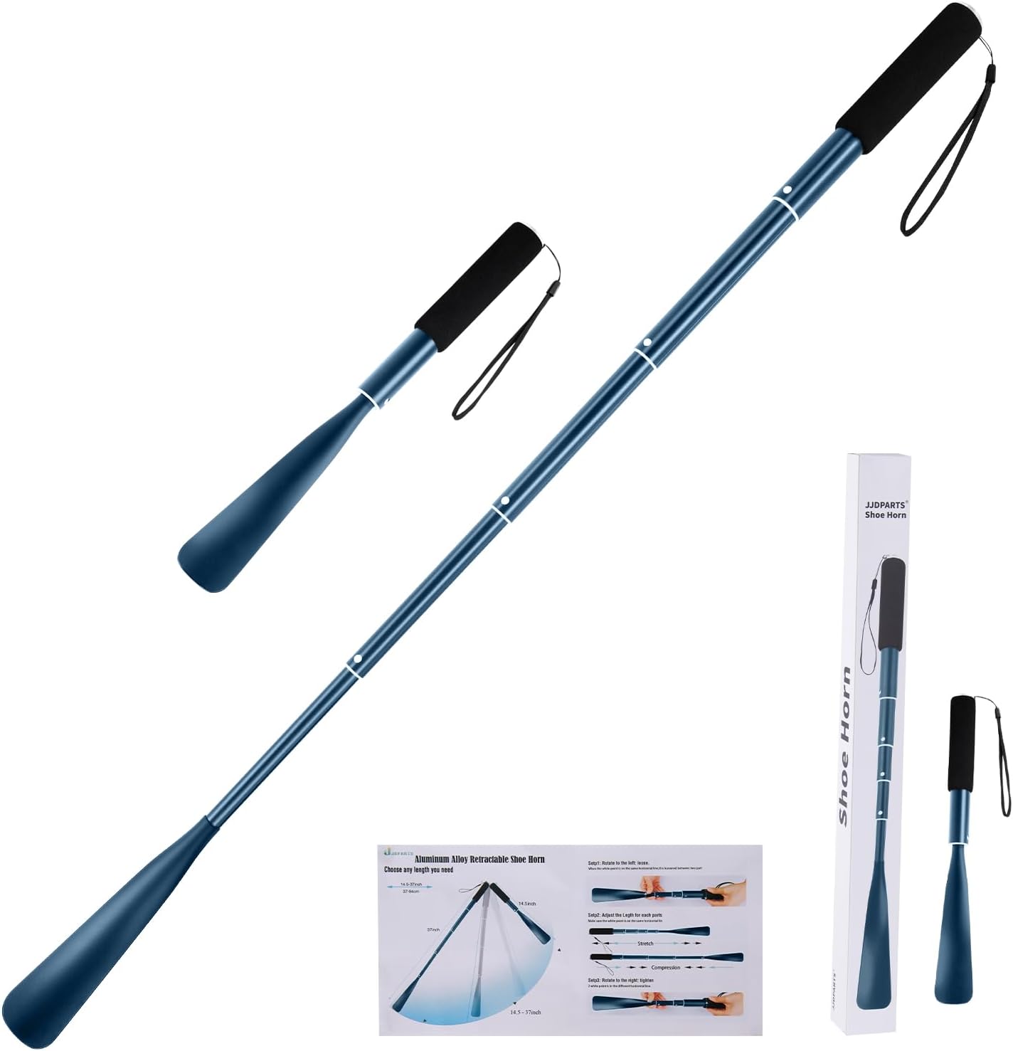 Calzador de Zapatos Retráctil de Aluminio 14.5"-37" miniatura 1