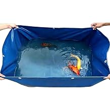 Robuster Zusammenklappbarer Wassertank Aus Segeltuch Faltbarer Koi-Fischteich F r Den Au enbereich Tragbarer Fischtank Aus Segeltuch Mit Ablassventil F r Koi Goldfische5x1x0.8m