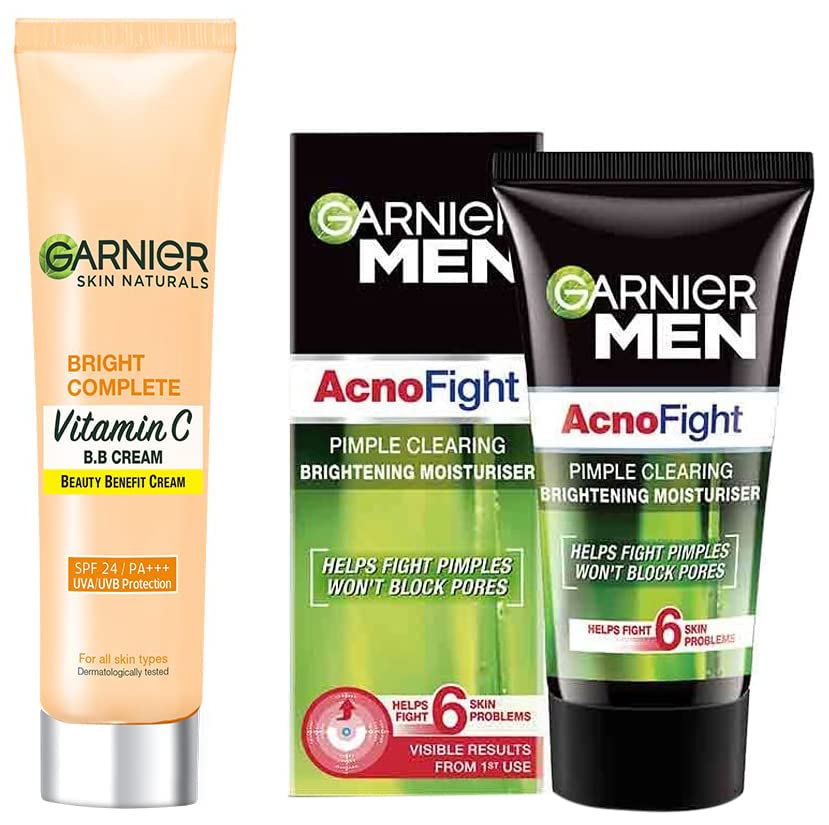 Garnier Bright Complete Vitamin C BB Cream 30g & Garnier Men Acno Fight Pimple Clearing Brightening Moisturizer, 45g-image-22