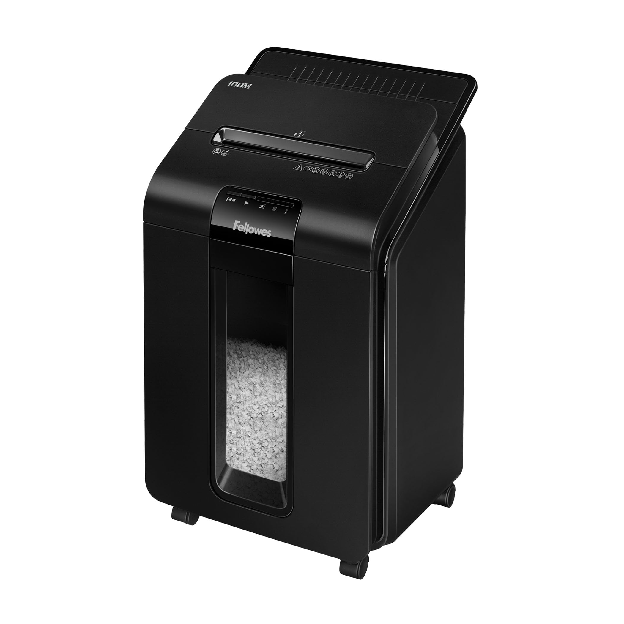 Fellowes Destructeur Automatique Auto Feed destructeur de Papier AutoMax 100M Micro-Cut Coupe croisée 10 Feuilles Corbeille 23L Maison et Bureau broyeur Technologie Silent Shred DIN P4
