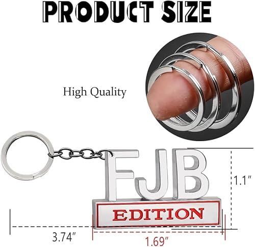 Miniatura 9 de ASUBHA Llavero con colgante de automóvil metal 3D FJB EDITION llaveros con emblema colgante para llave de automóvil cartera abridor de puertas