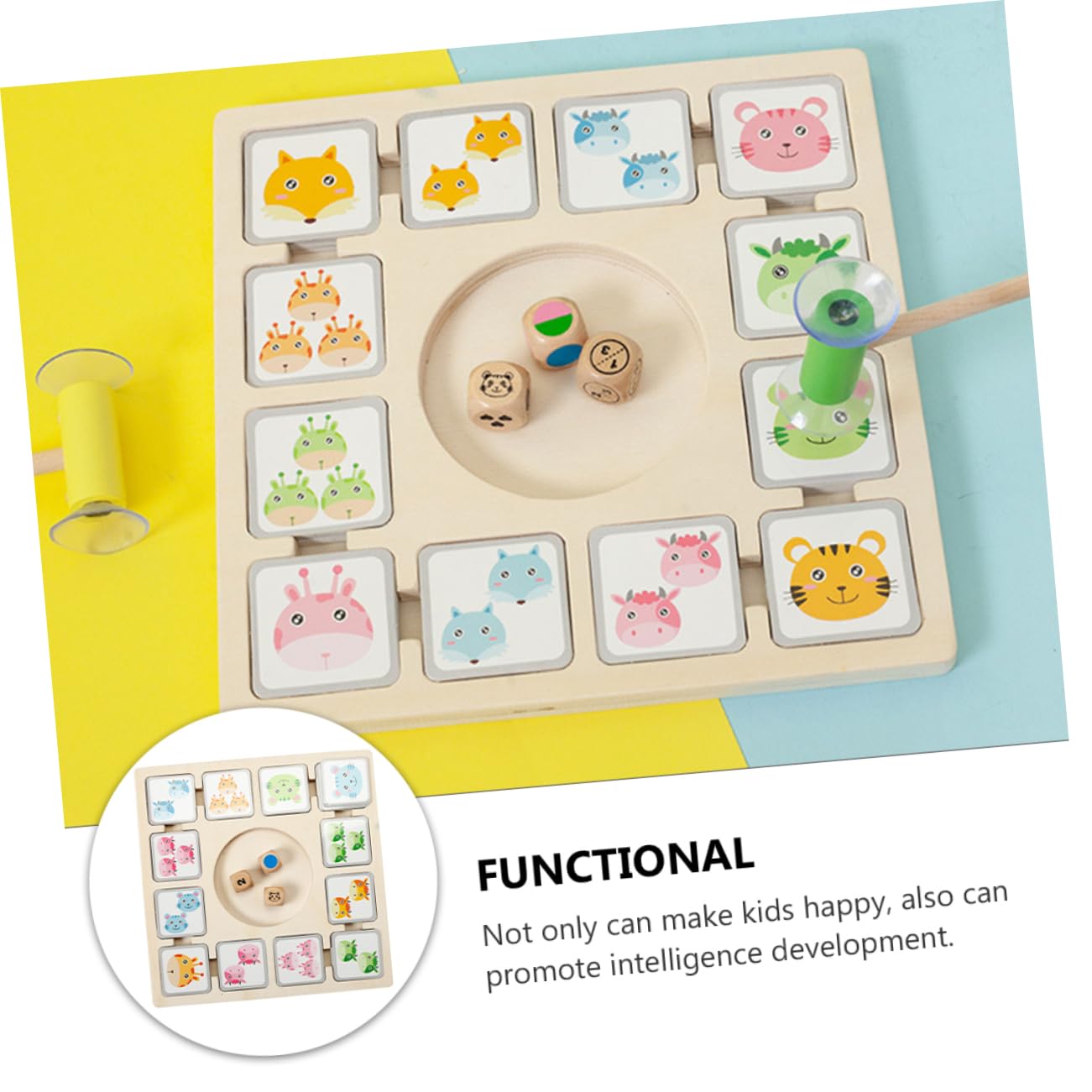 Yardwe 1 Set Giochi da Tavolo per Carte Animali Educativo Portatile per Sviluppo Intellettivo e Divertimento Adatto Ragazzi e Ragazze