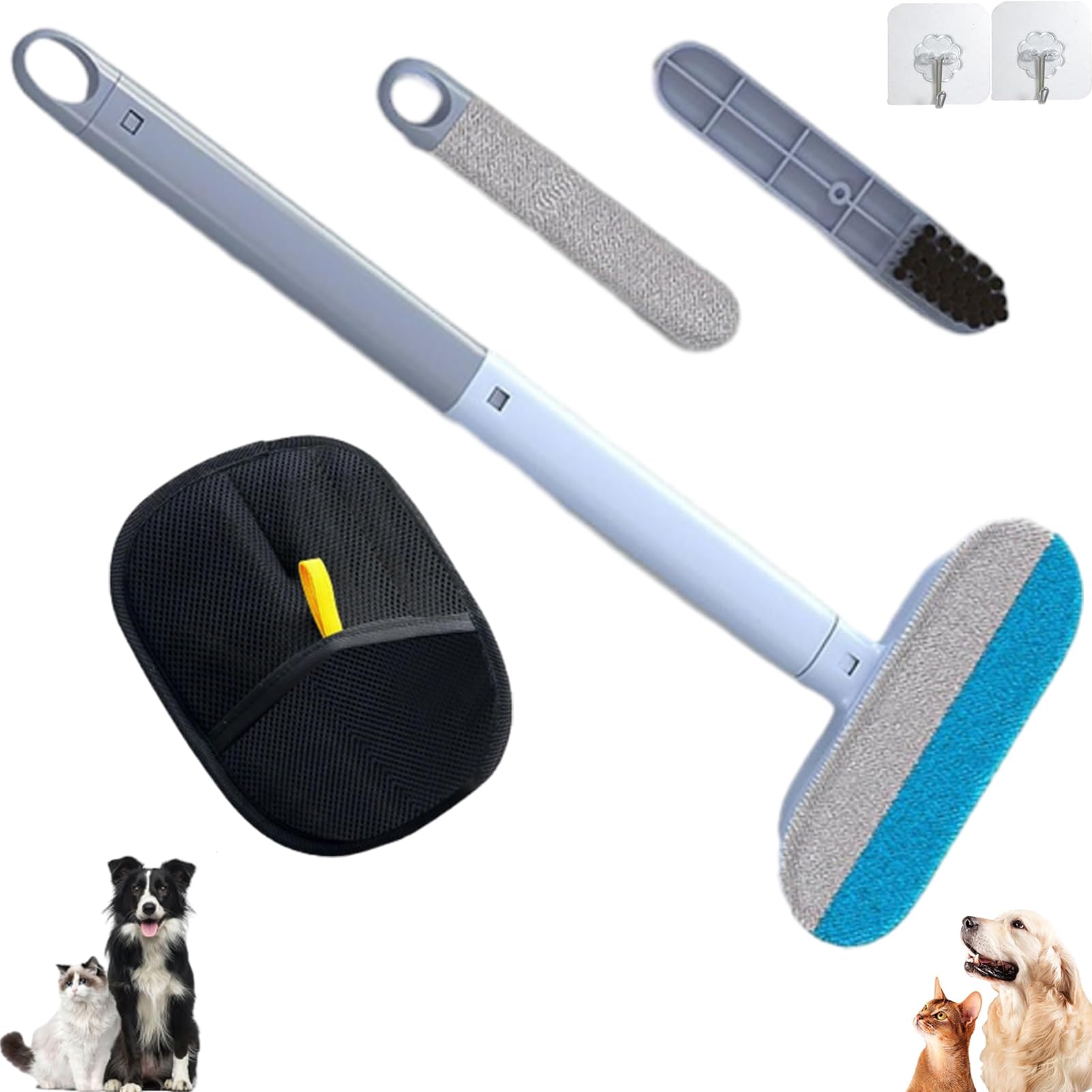 Zenpatte Brosse Anti-Poils Multi-Surface, Doggocomfy Brosse Pour Poil Animaux, 3 In 1 Pet Hair Remover, Durable, Réutilisable Et Lavable Pour Chats Et Chiens, Meubles, Vêtements, Tapis (1pc)