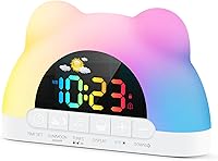 OK to Wake Alarm Clock for Kids - Green Red Light Sleep Trainer, Dual Alarms, 10 Ringtones, Toddler Bedroom Clock for Boys Girls