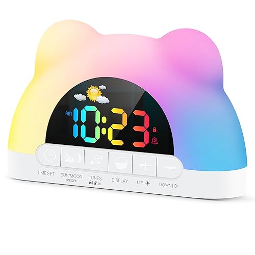 Azyh Reveil Enfant, Reveil Numérique Enfant Educatif Jour Nuit pour